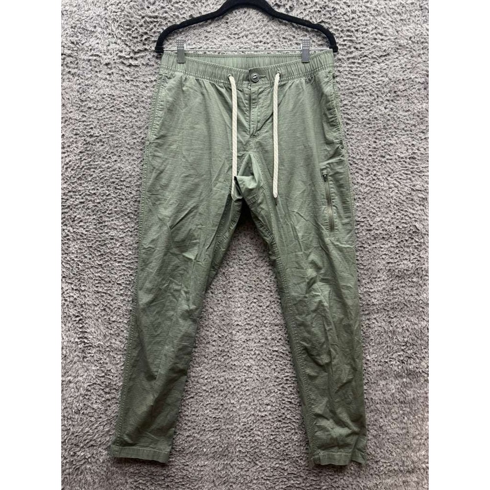 Vuori Ripstop Cotton-Blend Drawstring Climber Hiking Pants Green Mens Size M